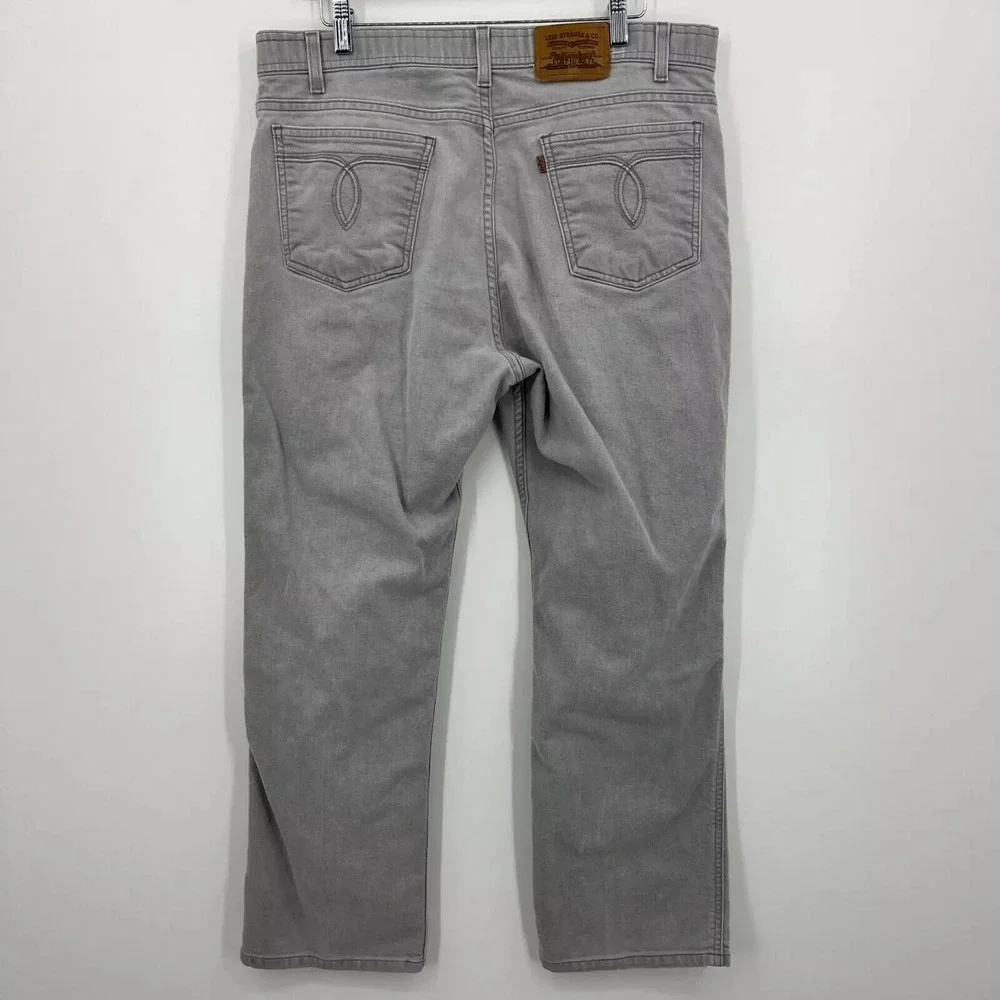 Levis Mens Gray Straight Leg Denim Jeans W38 L30 Vintage 041035-1